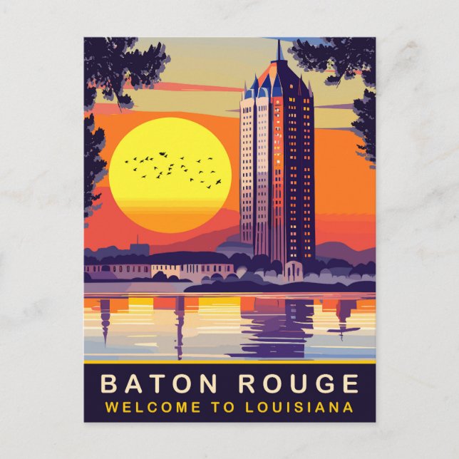 Postal Baton Rouge, Luisiana, Viajes (Anverso)
