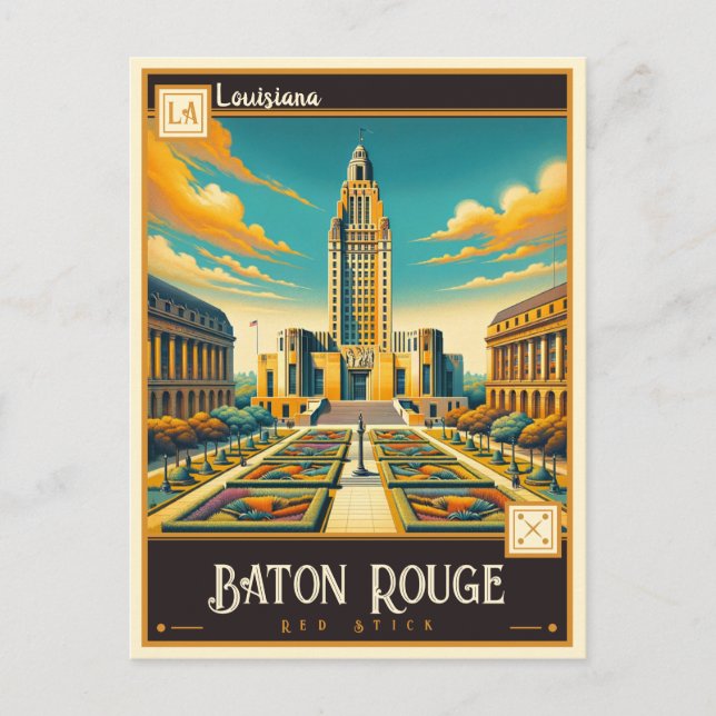 Postal Baton Rouge, Luisiana | Vintage (Anverso)
