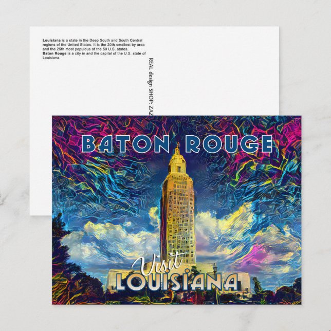 Postal Baton Rouge, Visita Luisiana... (Anverso / Reverso)