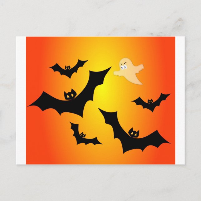 Postal Bats y un fantasma (Anverso)