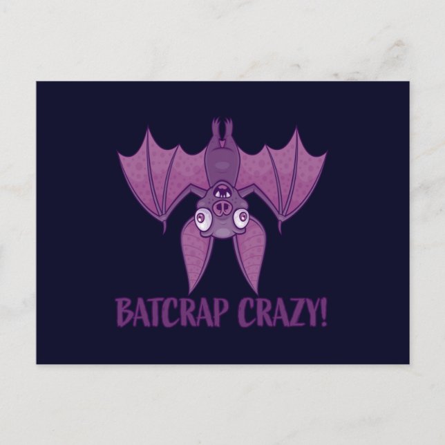 Postal Batshit Crazy Wacky Personalizado Bat (Anverso)