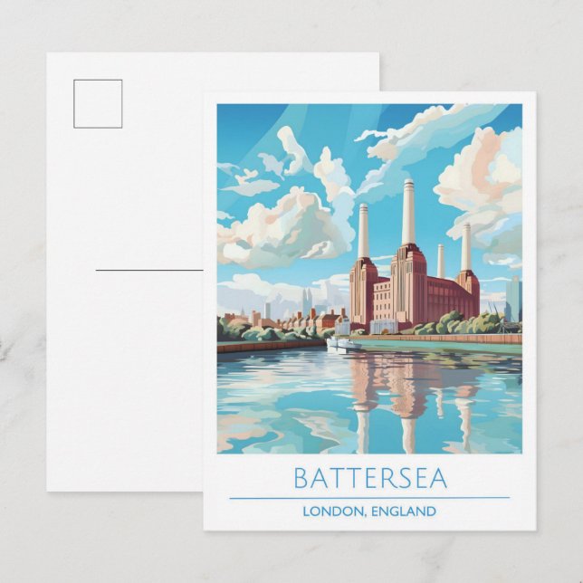 Postal Battersea London Inglaterra Viajes de época (Anverso / Reverso)