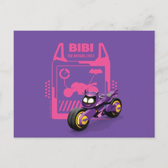 Postal Batwheels™ Bibi - La Bicicleta de Batgirl (Anverso)