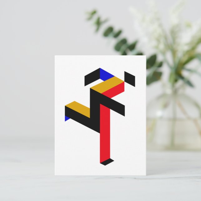Postal Bauhaus Running Man Poster (Anverso de pie)