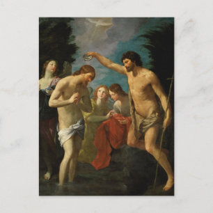 Postal Bautismo de Cristo por Guido Reni