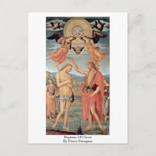 Postal Bautismo De Cristo Por Pietro Perugino