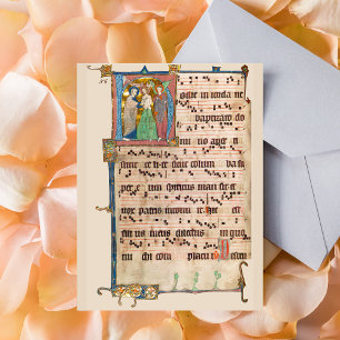 Postal Bautismo de Jesucristo Manuscrito de cánticos medi