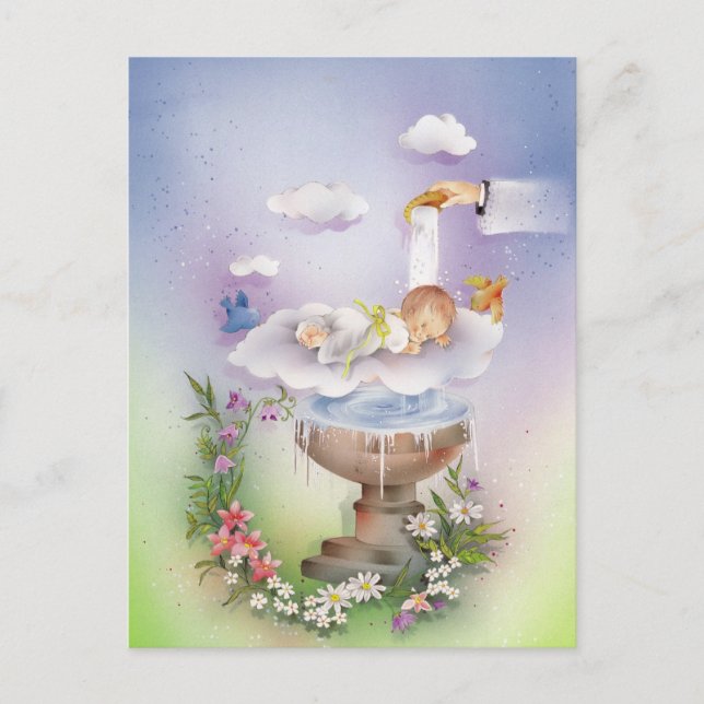 Postal Bautismo de niño bebé (Anverso)