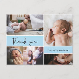 Postal Bautismo infantil personalizado Gracias collage de