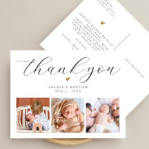 Bautismo Simple Moderno Chic Letra Foto Agradecimi