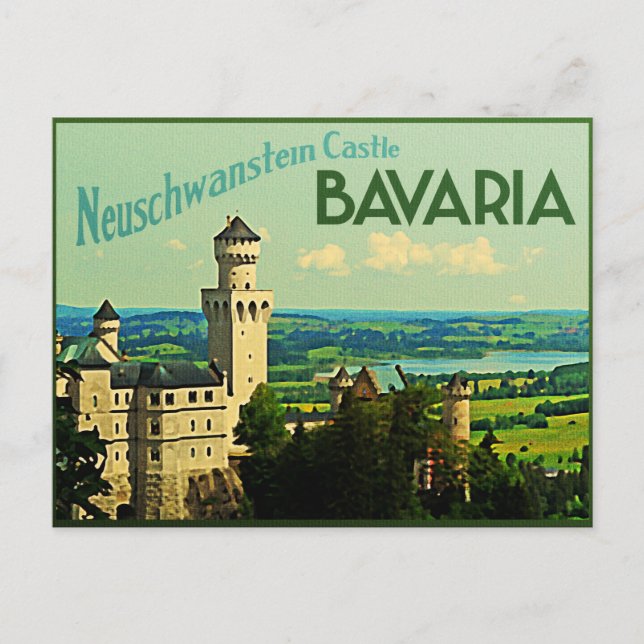 Postal Bavaria Alemania Castillo Neuschwanstein (Anverso)