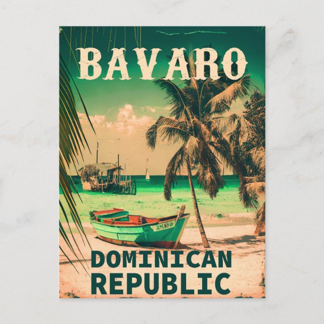 Postal Bavaro Beach República Dominicana Retro Souvenir 6 (Anverso)