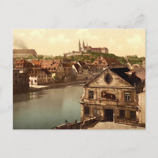 Postal Baviera Alemania de Regnitz y de Michaelsberg (Anverso)