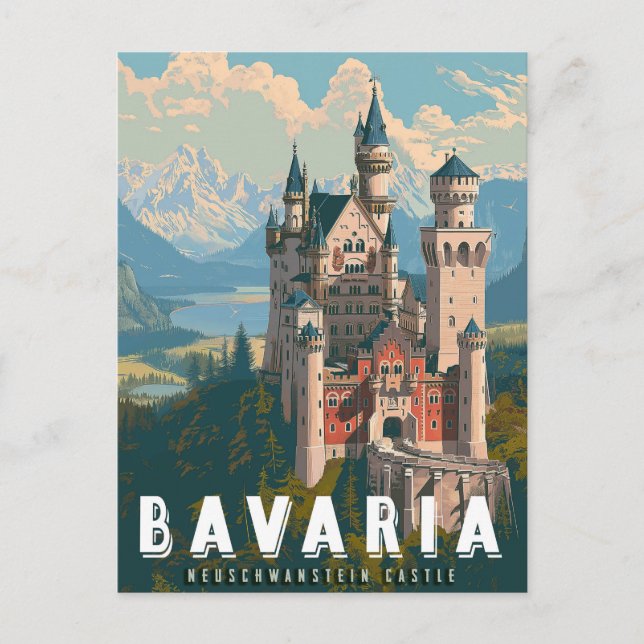 Postal Baviera: Castillo Neuschwanstein (Anverso)