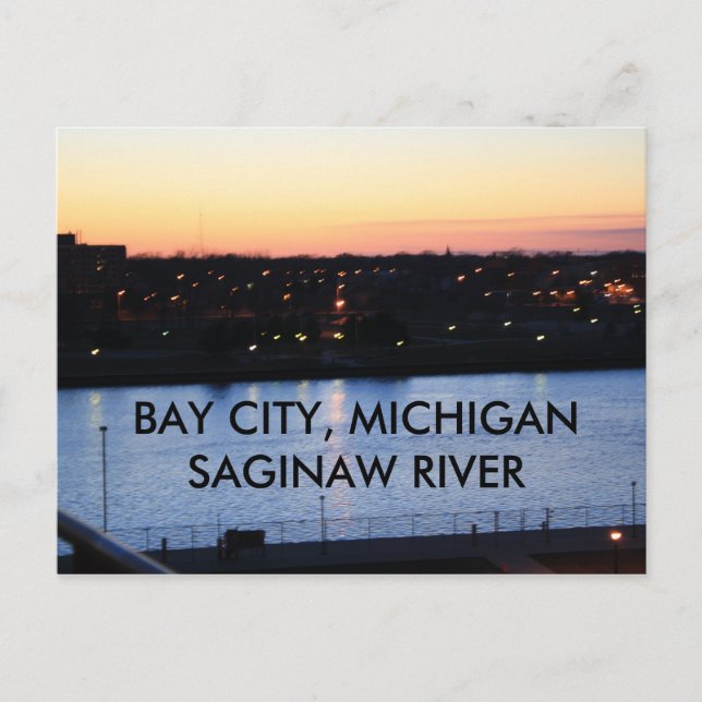 POSTAL BAY CITY, MICHIGAN SAGINAW RIVAL POST CARTA (Anverso)