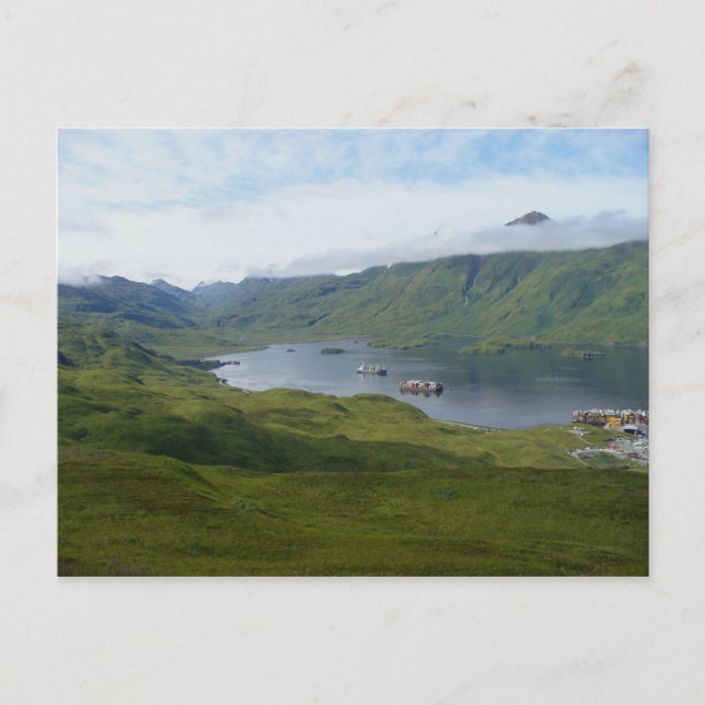 Postal Bay de capitán, isla de Unalaska (Anverso)