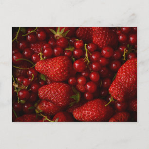 Postal Bayas Rojas y Fresas