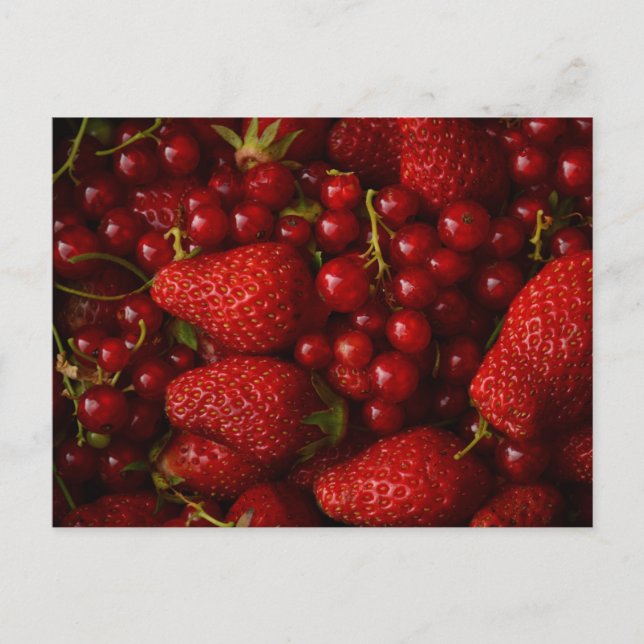 Postal Bayas Rojas y Fresas (Anverso)