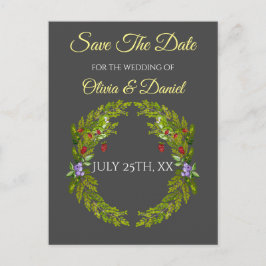 Postal Bayas y setas de la selva acuática boda wr