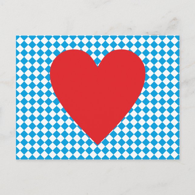 Postal Bayern Herz corazón Bavaria (Anverso)