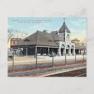 Postal Bayona, Nueva Jersey, estación de tren, Vintage