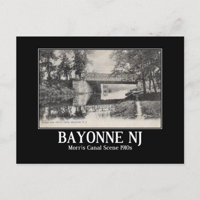 Postal Bayonne NJ Morris Canal 1910 (Anverso)