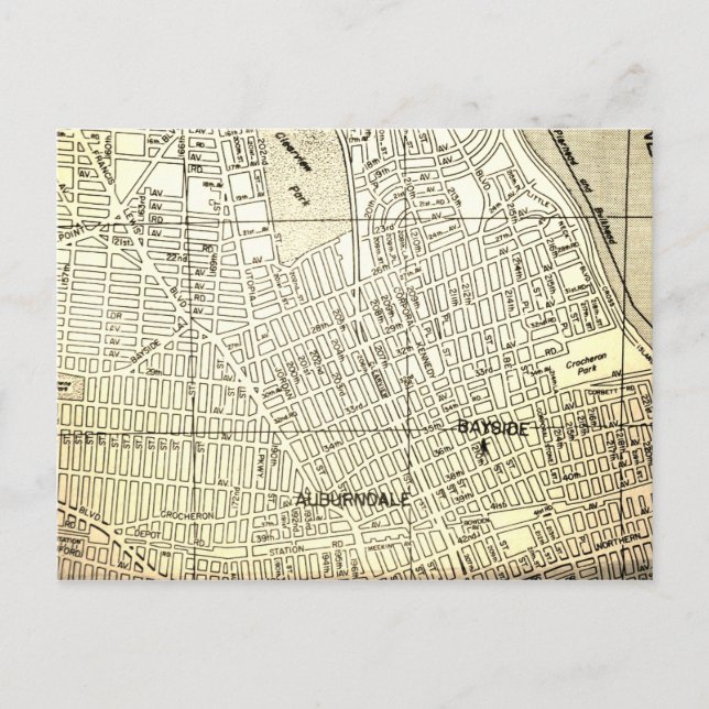 Postal Bayside, Queens, Mapa de cosechas de Nueva York (Anverso)