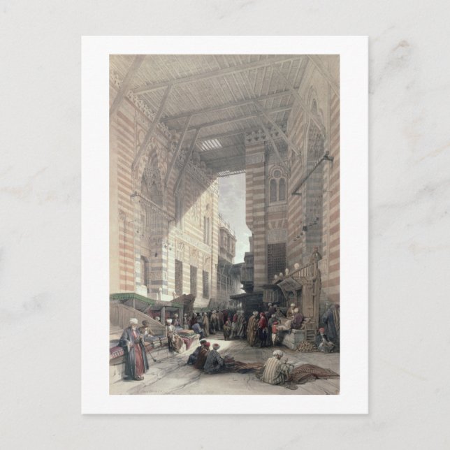 Postal Bazar de los comerciantes de seda, El Cairo, de "E (Anverso)