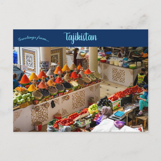 Postal Bazar en Tayikistán (Anverso)