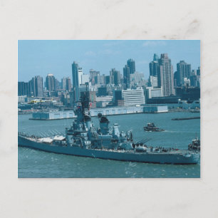 Postal BB-61 "USS Iowa", New York Harbour, EE.UU.