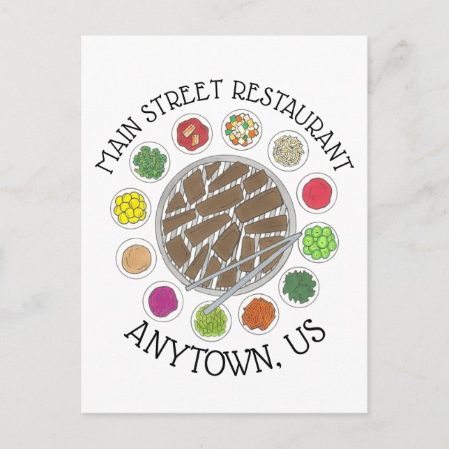 Postal BBBQ Barbacoa Restaurante de comida barbacoa (Anverso)