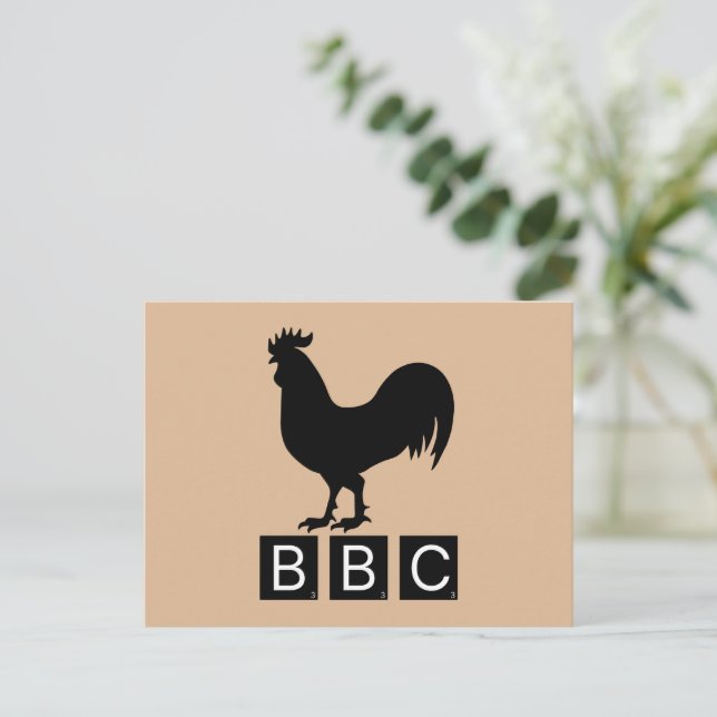 Postal BBC - Big Black Cockerel (Anverso de pie)