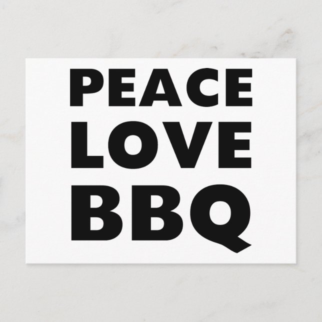 Postal BBQ de amor de paz (Anverso)