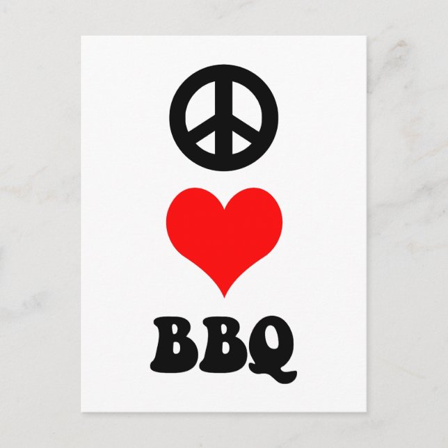 Postal BBQ de amor de paz (Anverso)