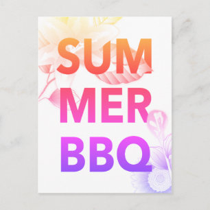 Postal BBQ de VERANO flores brillantes