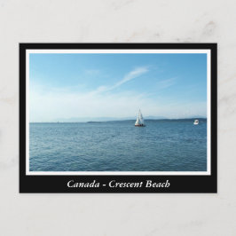 Postal BC, Canadá, playa de media luna