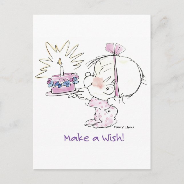 Postal BD-002 Cumpleaños Wish (Anverso)