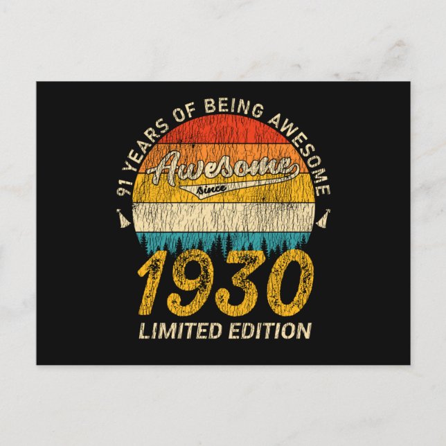 Postal Bday Retro de 95 años asombroso regalo de cumpleañ (Anverso)