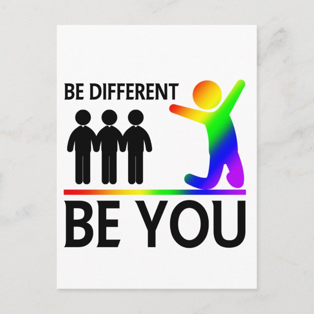 Postal Be different - LGBTQ Pride (Anverso)