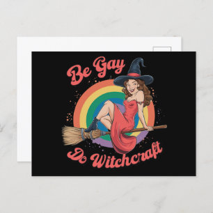 Postal Be Gay Do Witchcraft Orgullo gay Bruja Halloween