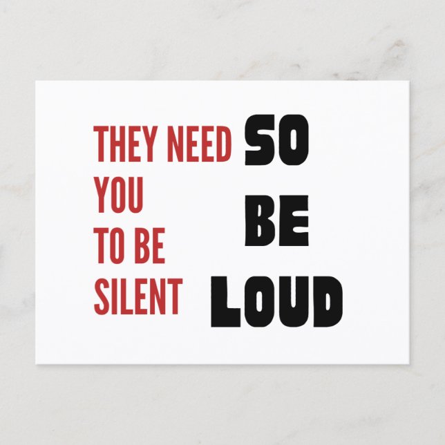 Postal Be Loud They Need You To Be Silent Injustice (Anverso)