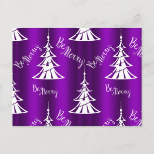 Postal Be Merry Purple Christmas Trees