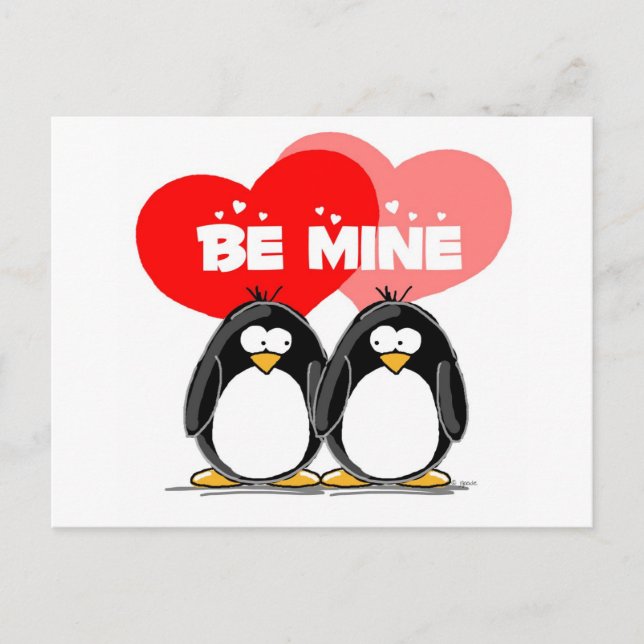 Postal Be Mine Penguins (Anverso)