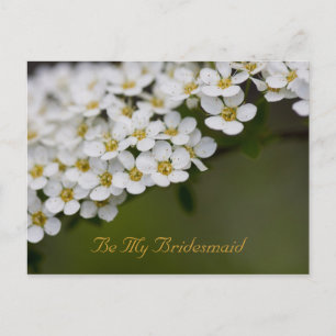Postal Be My Bridesmaid Postcard Spiraea