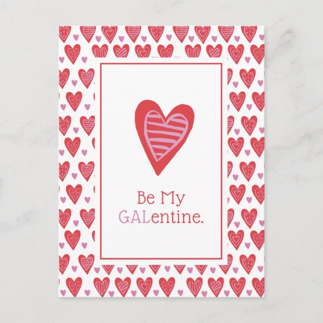 Postal Be my Galentine (Anverso)