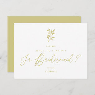 Postal Be My Junior Bridesmaid Golden Effect Braches
