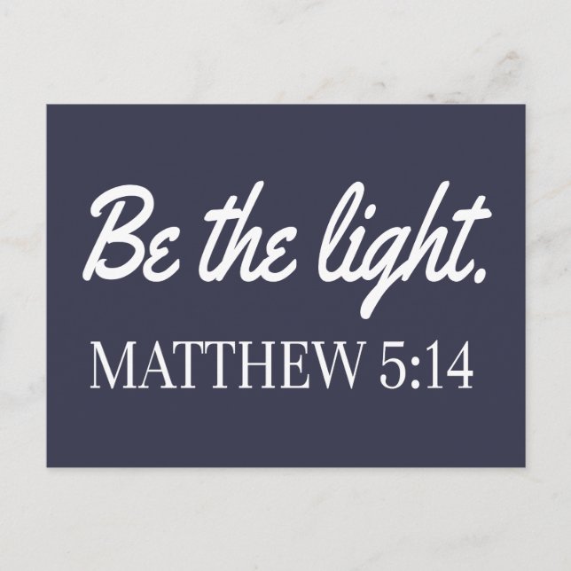 Postal Be the Light Mathew 5:14 Bible Verse (Anverso)