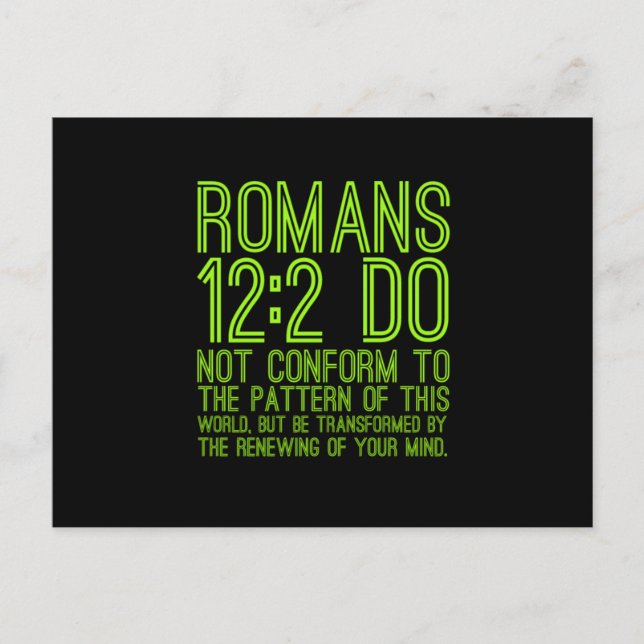 Postal Be transformed Bible Jesus Christian religious quo (Anverso)