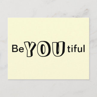 Postal Be You tiful Yellow Fun Postcard