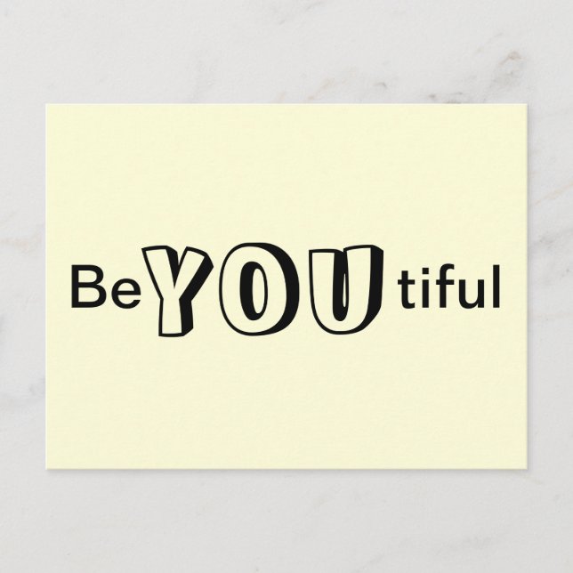 Postal Be You tiful Yellow Fun Postcard (Anverso)